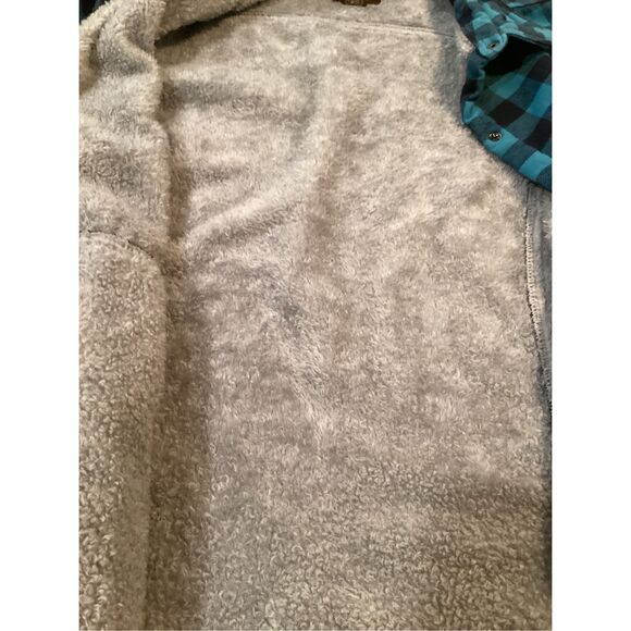 Lincoln Outfitters Plaid Flannel Boyfriend Shirt Shacket Sz 2XL Blue - Picture 6 of 7